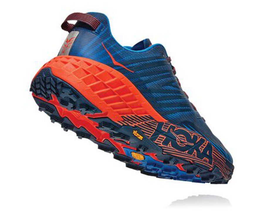 Tenis Hoka One One Trail Hombre Azules/Rojos - Speedgoat 4 - ISMO81342